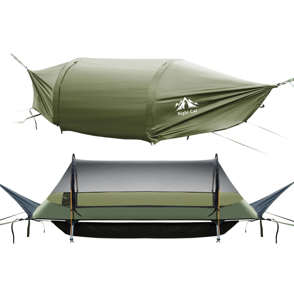 Night Cat Flat Lay Hammock Tent With Mosquito Net Waterproof