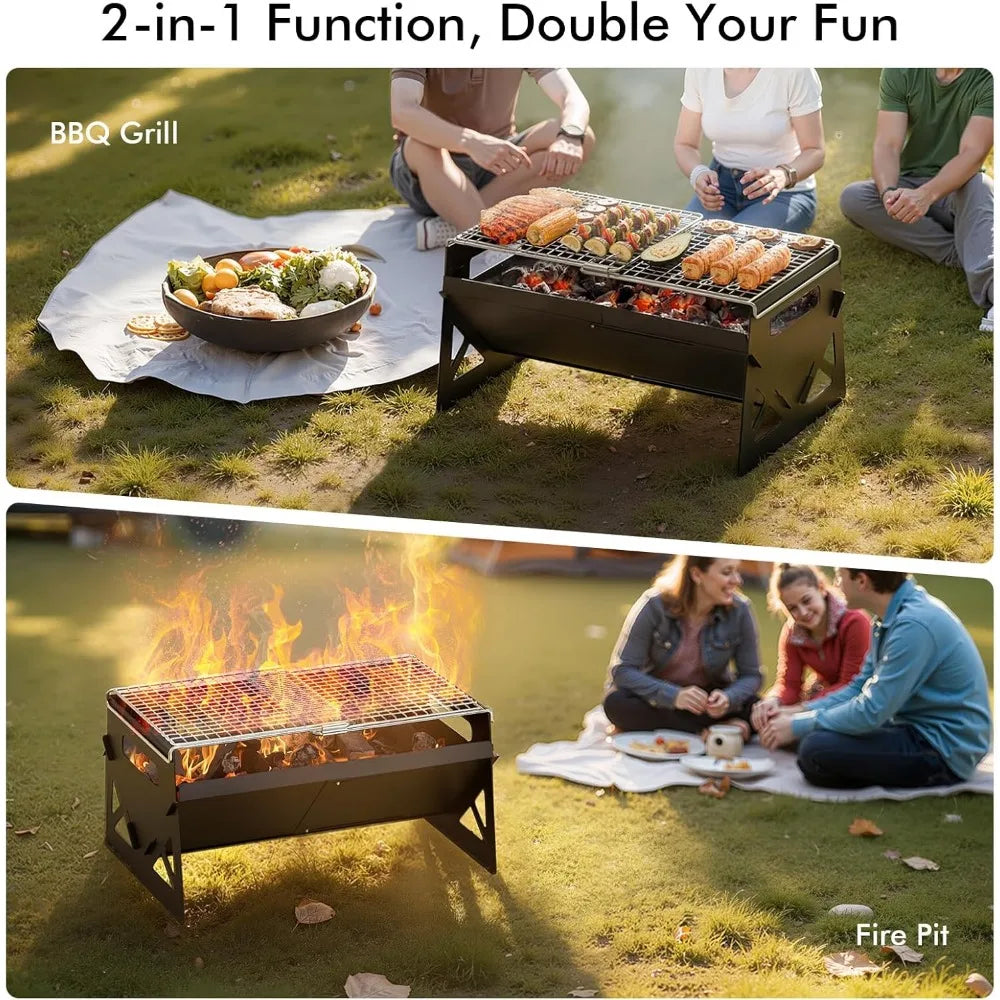 XIUWO Portable Folding Charcoal Grill For Camping And Outdoor Cooking