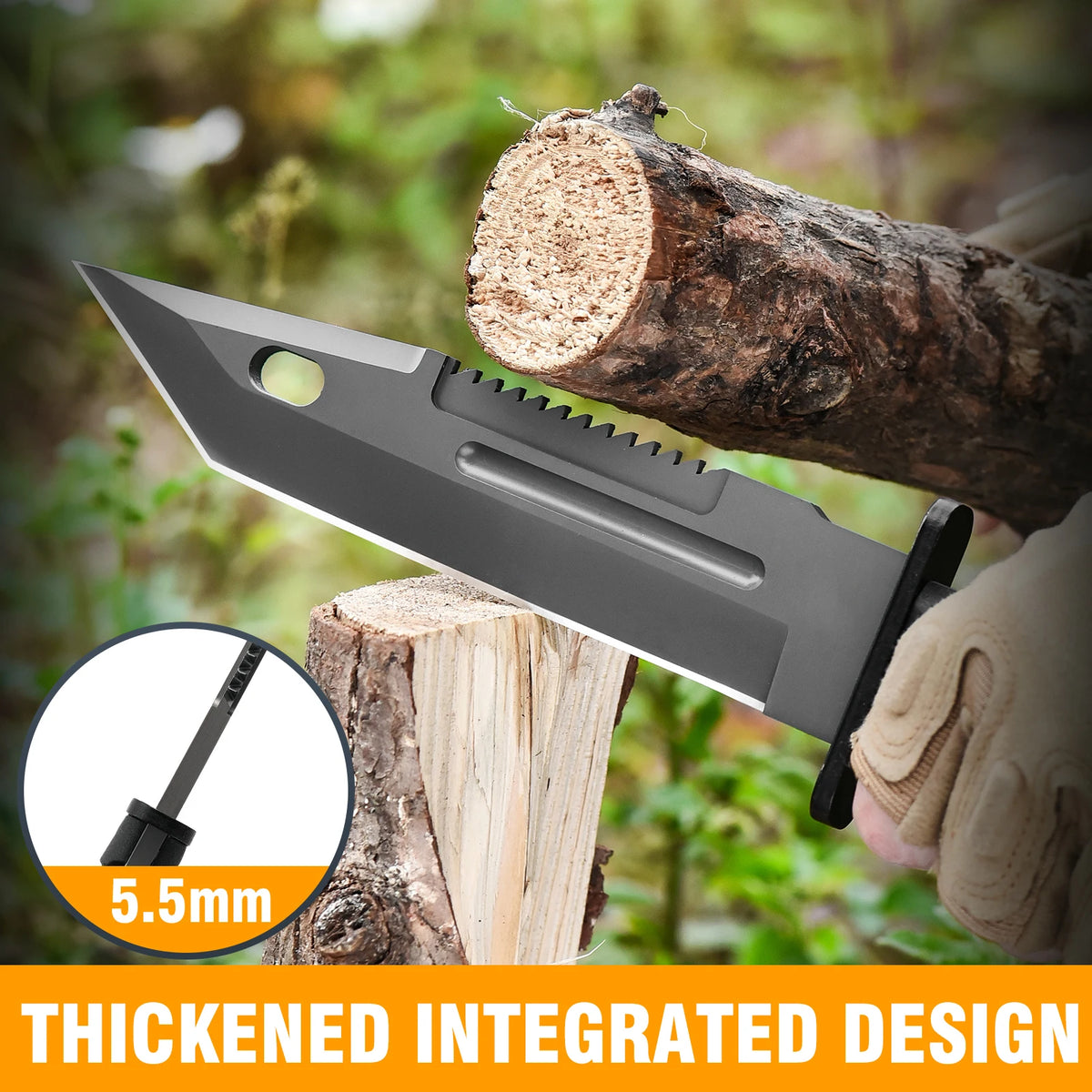 Gdekls Stainless Steel Outdoor Fixed Blade Survival Camping Knife
