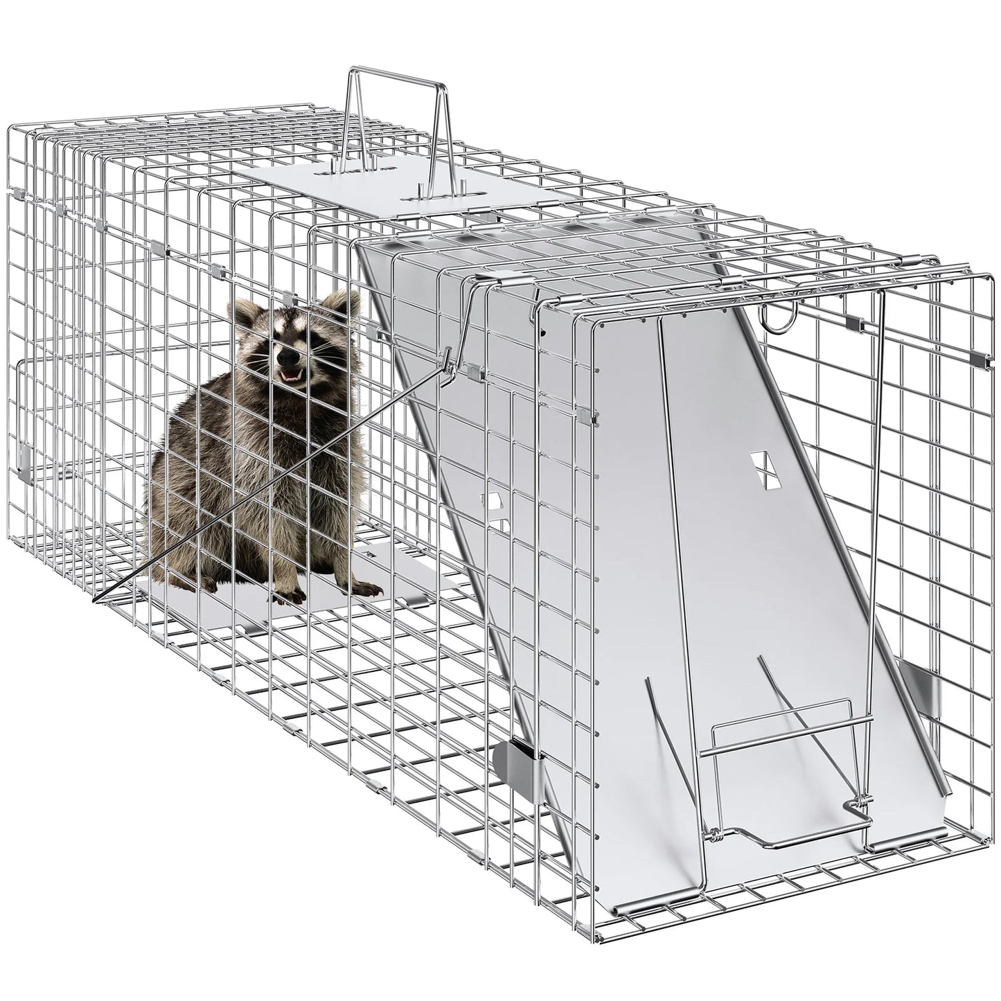 SucceBuy Galvanized Iron Humane Live Animal Cage Trap