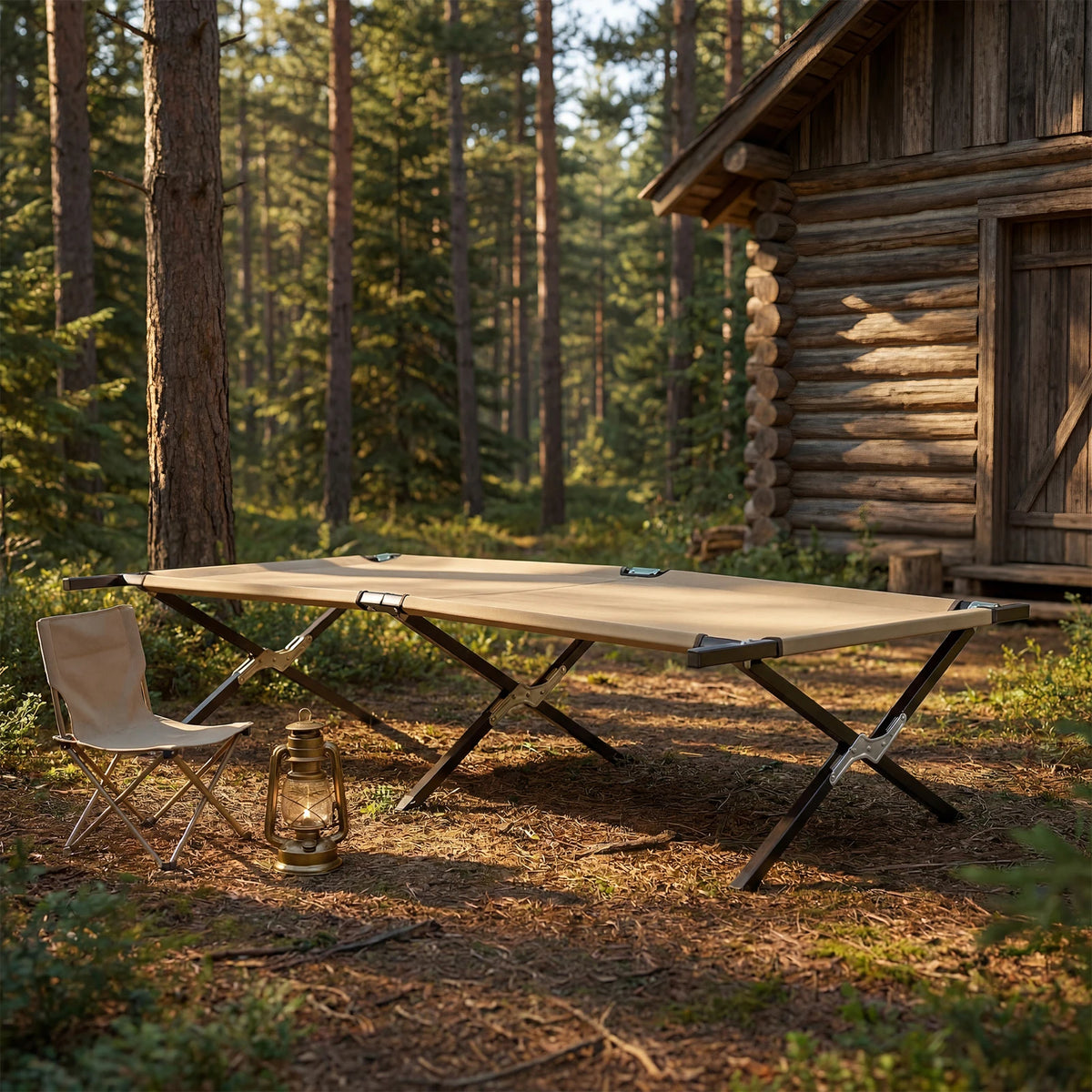 JHK Portable Folding Camping Cot Features Sturdy 300 lbs Frame