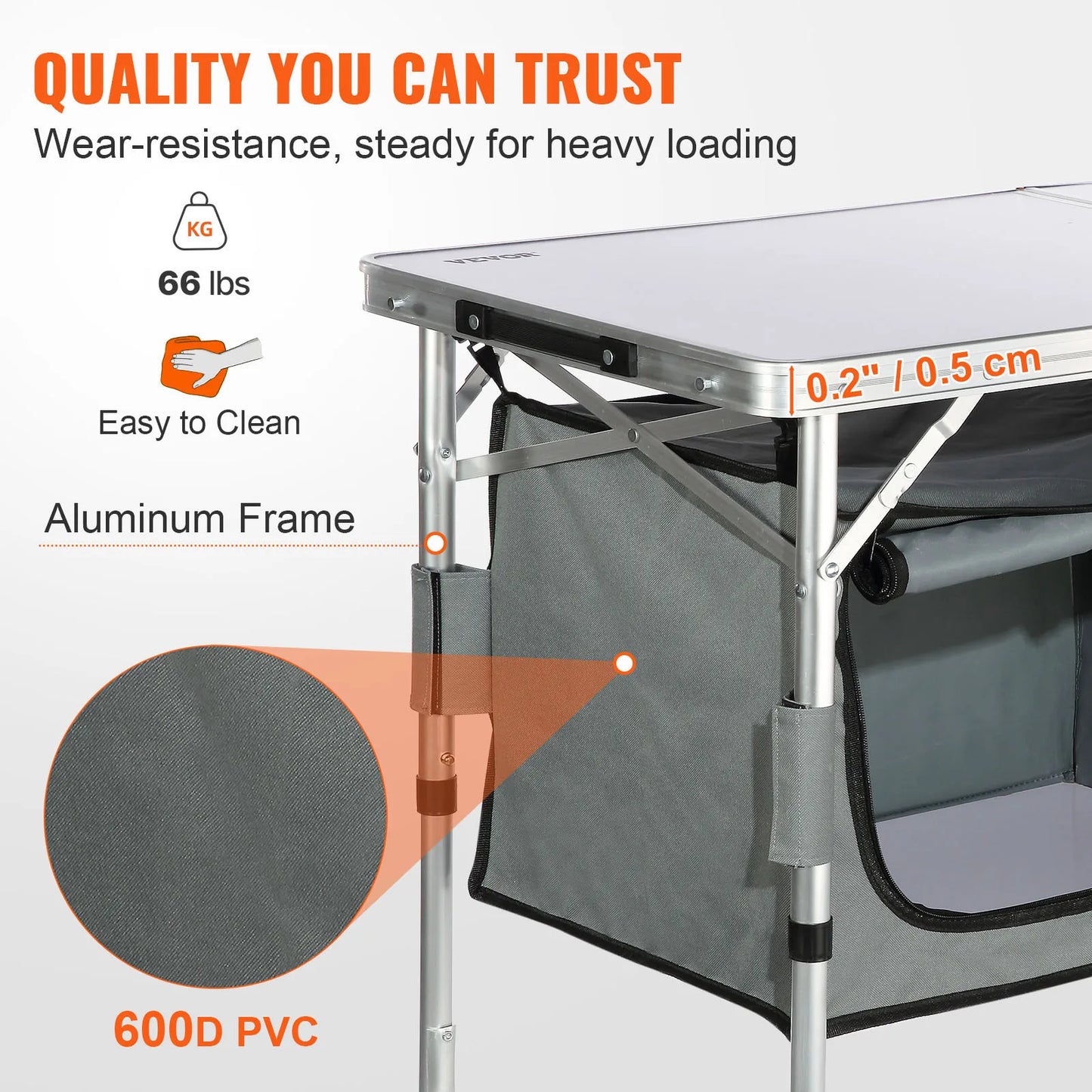 Vevor Portable Mdf Folding Camping Kitchen Table For Picnic Bbq