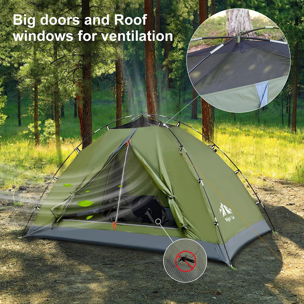 Night Cat Upgraded Lightweight Two Person Backpacking Tent