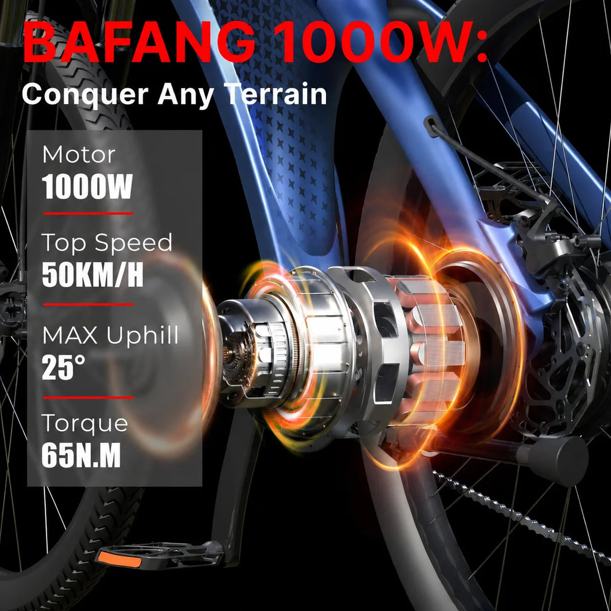 Huanci Q5 Aluminum Electric Bike 1000W 48V 13Ah Motor
