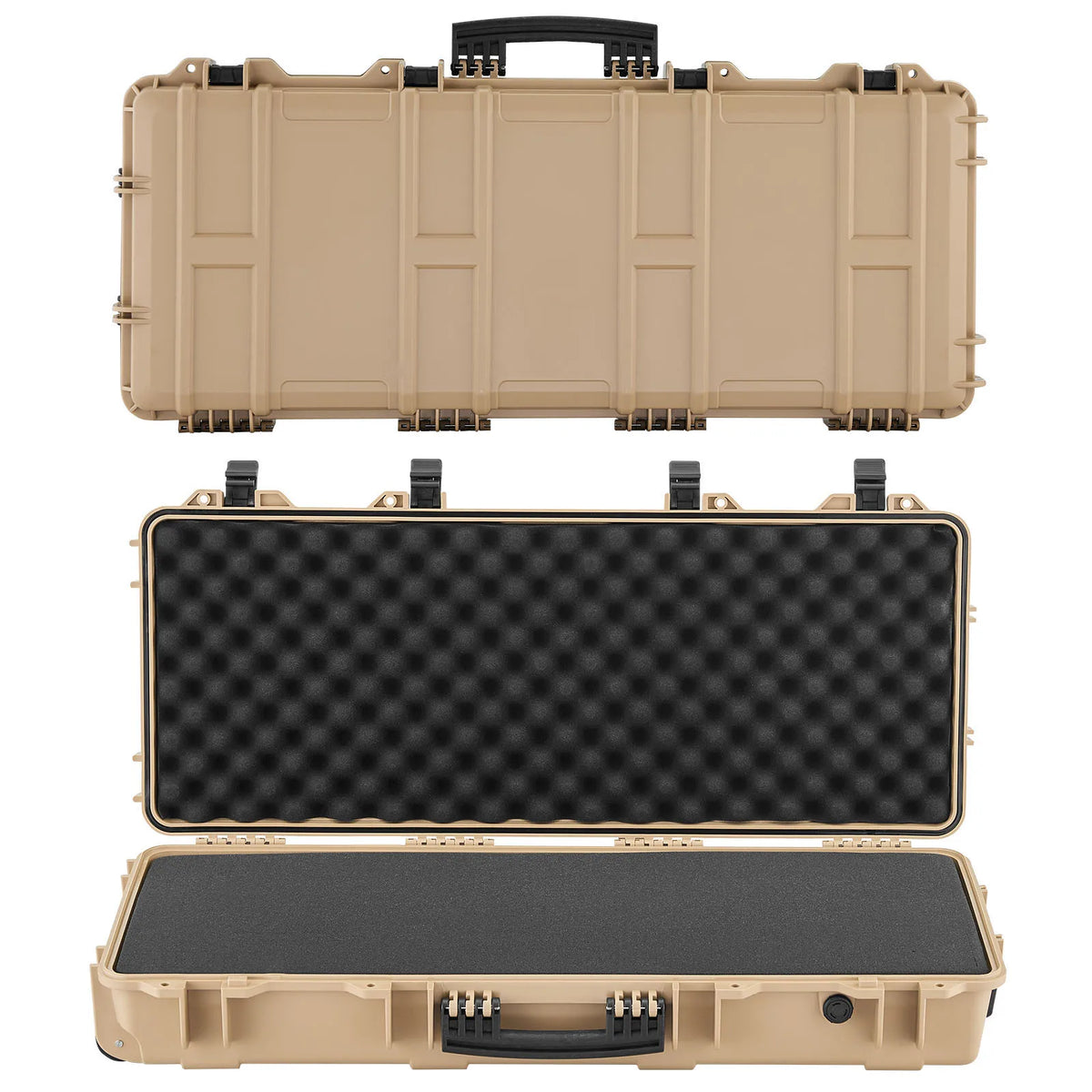 SucceBuy Hard Lockable Rifle Case With Wheels And Protective Foam