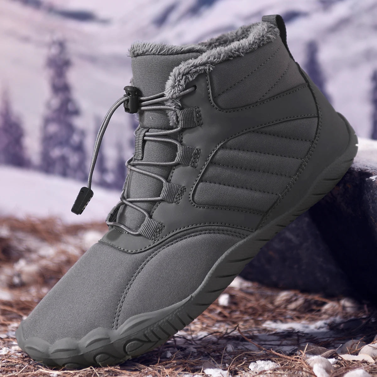 Unisex Winter Fleece Lined Five Toe Snow Boots For Hiking