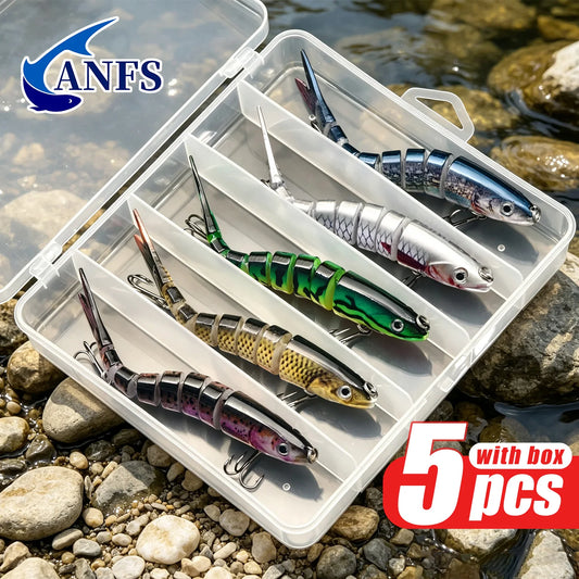 ANFS 5-Piece Lure Kit Assorted Colors Realistic Swim Baits