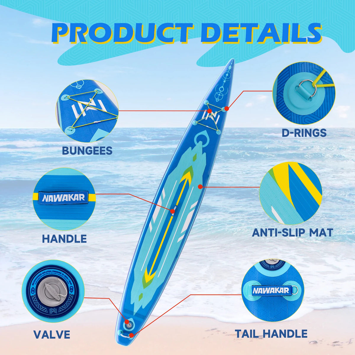 Double Thickened Stand Up Paddleboard For Outdoor Water Sports