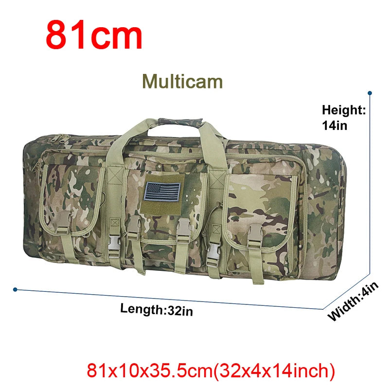 LQARMY Tactical Double Rifle Case Molle Hunting Airsoft Backpack