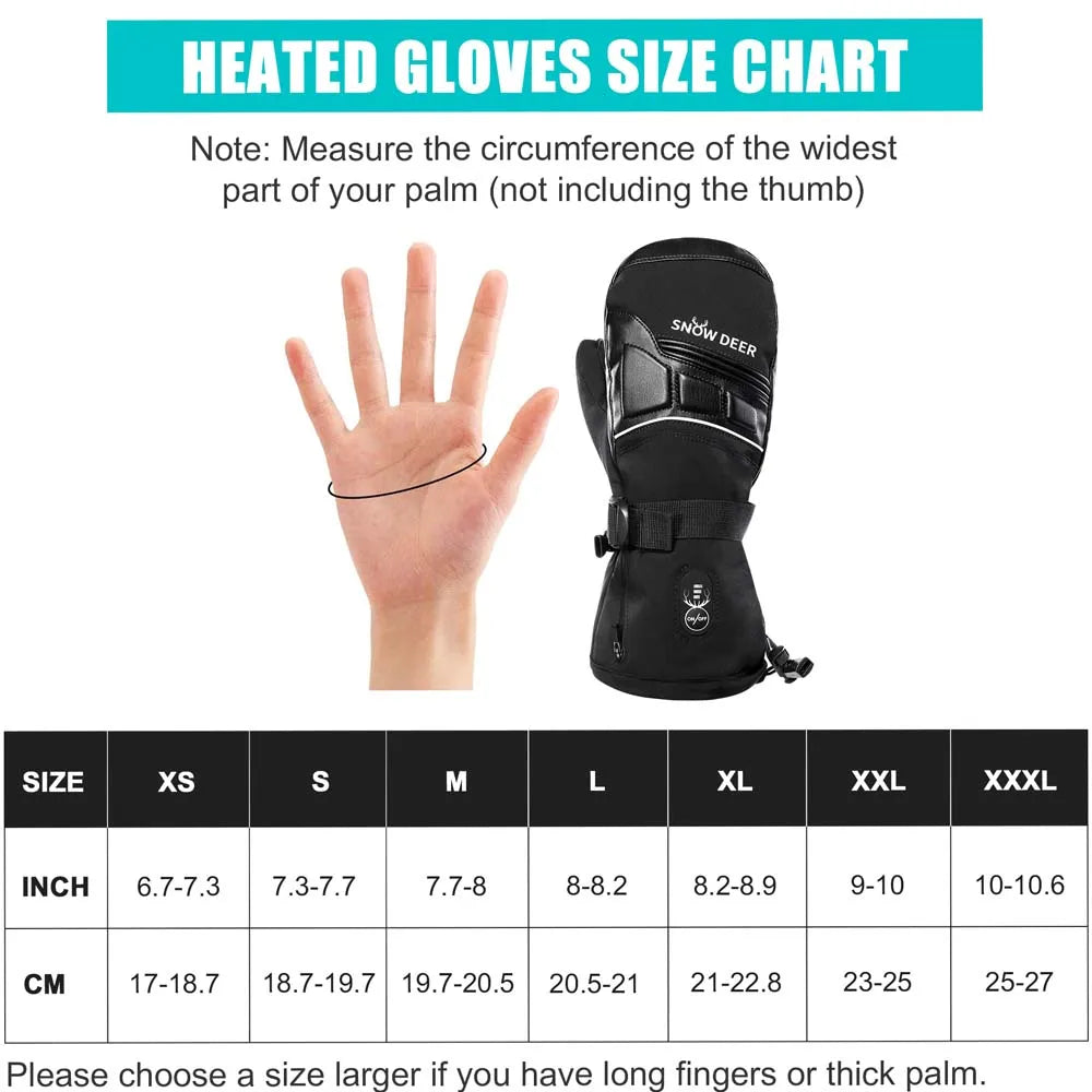 Savior Heat Electric Heated Ski Gloves With Rechargeable Battery