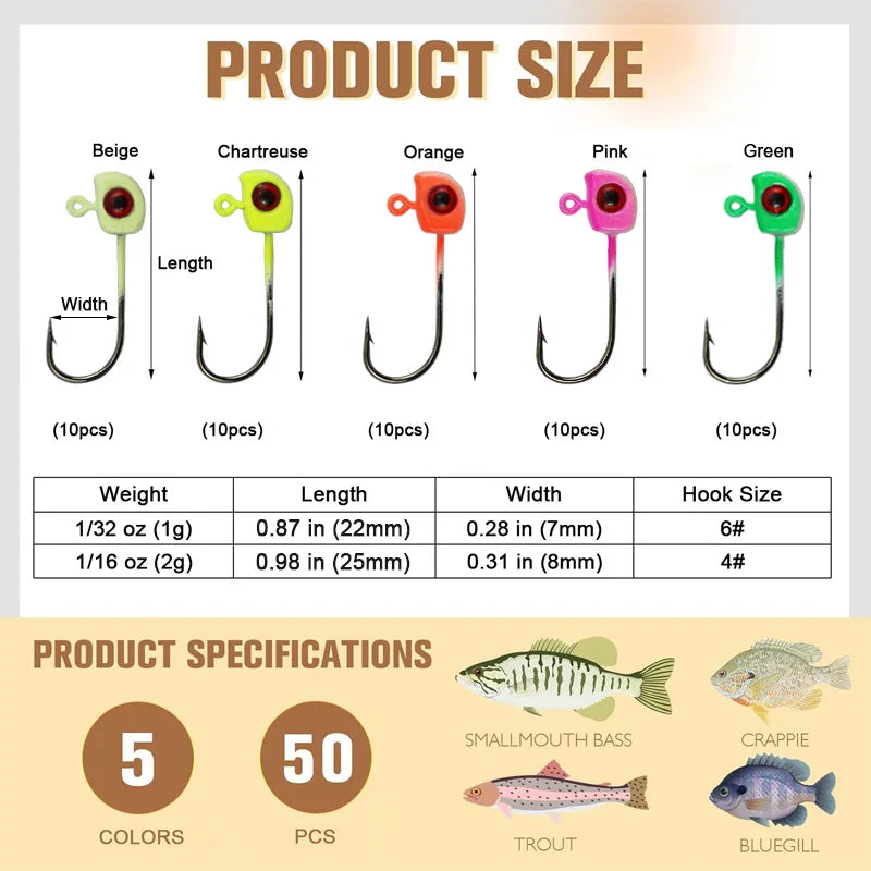 Premium Swimbait Jig Heads For Crappie Bass And Trout Fishing