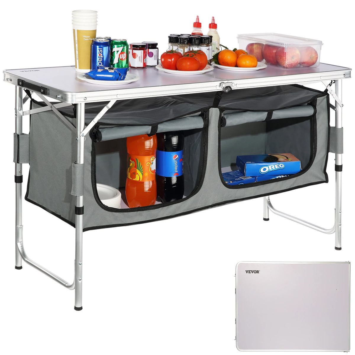 Vevor Portable Mdf Folding Camping Kitchen Table For Picnic Bbq