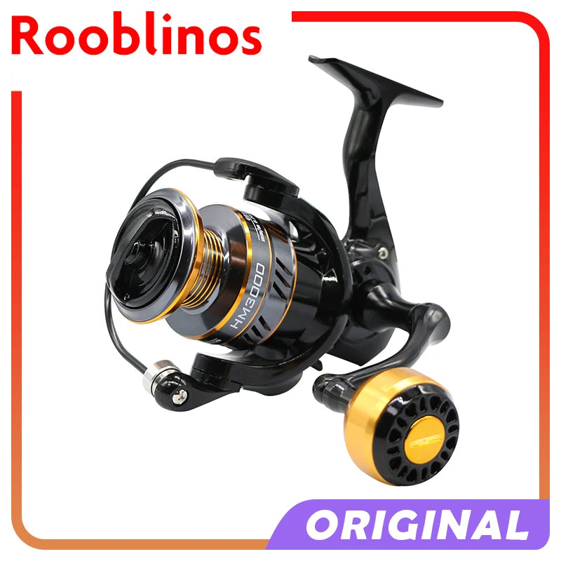 Rooblinos Spinning Fishing Reel Featuring Durable Metal Spool And Drag