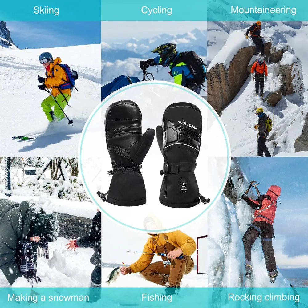 Savior Heat Electric Heated Ski Gloves With Rechargeable Battery