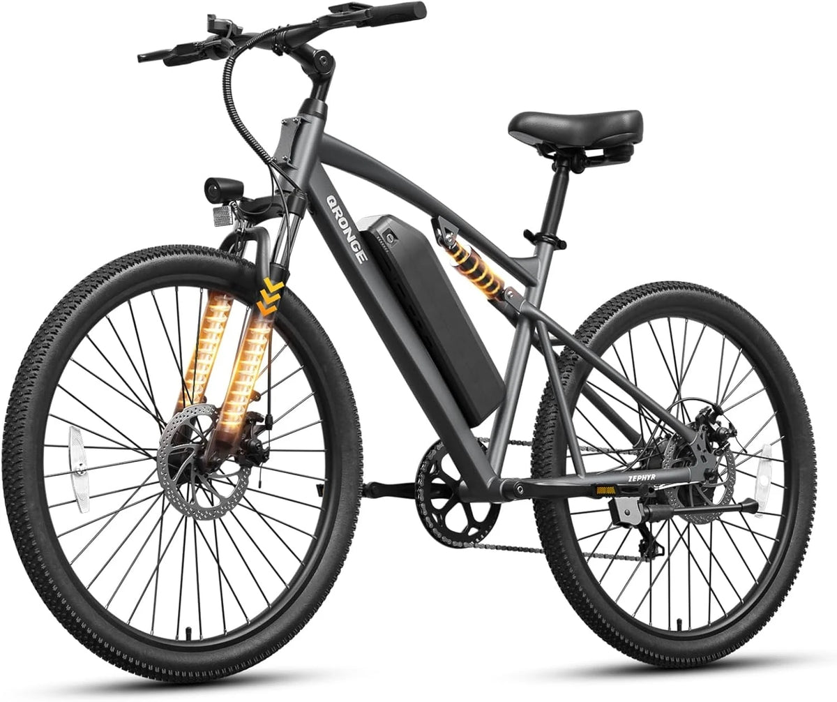 QRONGE Zephyr Full Suspension Electric Bike 1000W Motor