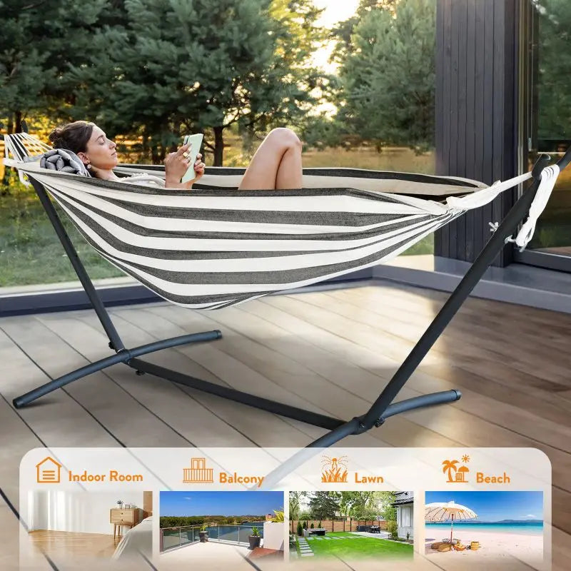 Gyroor Adjustable Stand Hammock With 600Lb Capacity For Outdoor Relaxation
