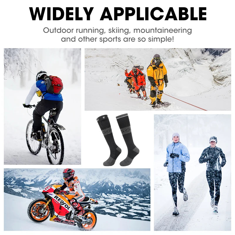 Snowdeer Rechargeable Heated Socks Electric Winter Thermal Cycling Warmth