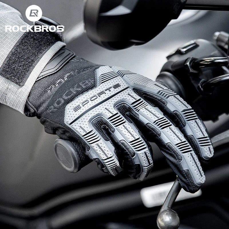 ROCKBROS Full Finger Gel Cycling Gloves Breathable Shockproof Grip