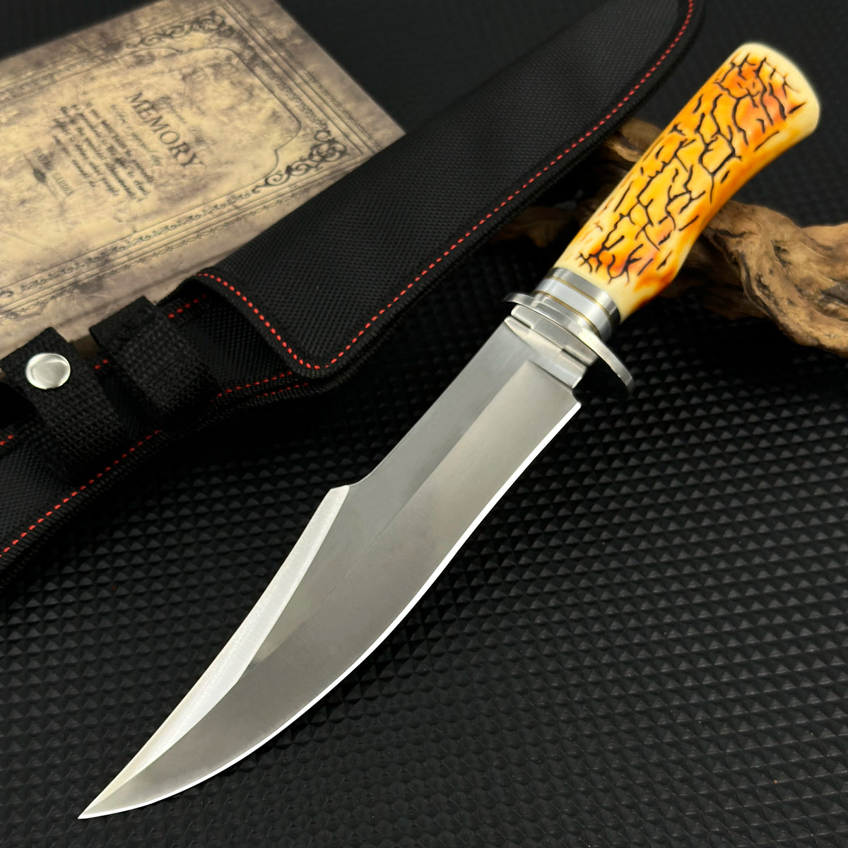 Gdekls Stainless Steel Survival Knife With Durable Sheath For Camping