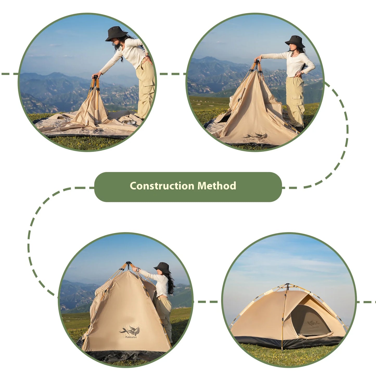 Pakicetus Instant Golden Tent Portable Sun Rain Shelter Beach Camping