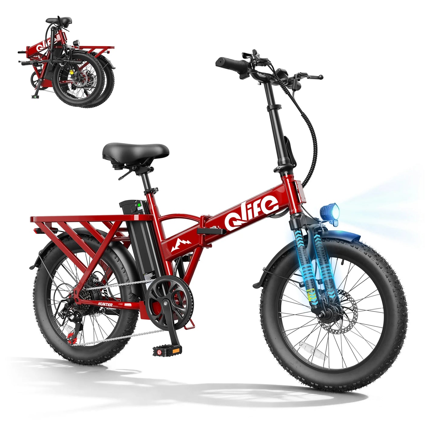 Qlife Hunter Foldable Electric Bike With 48V Battery