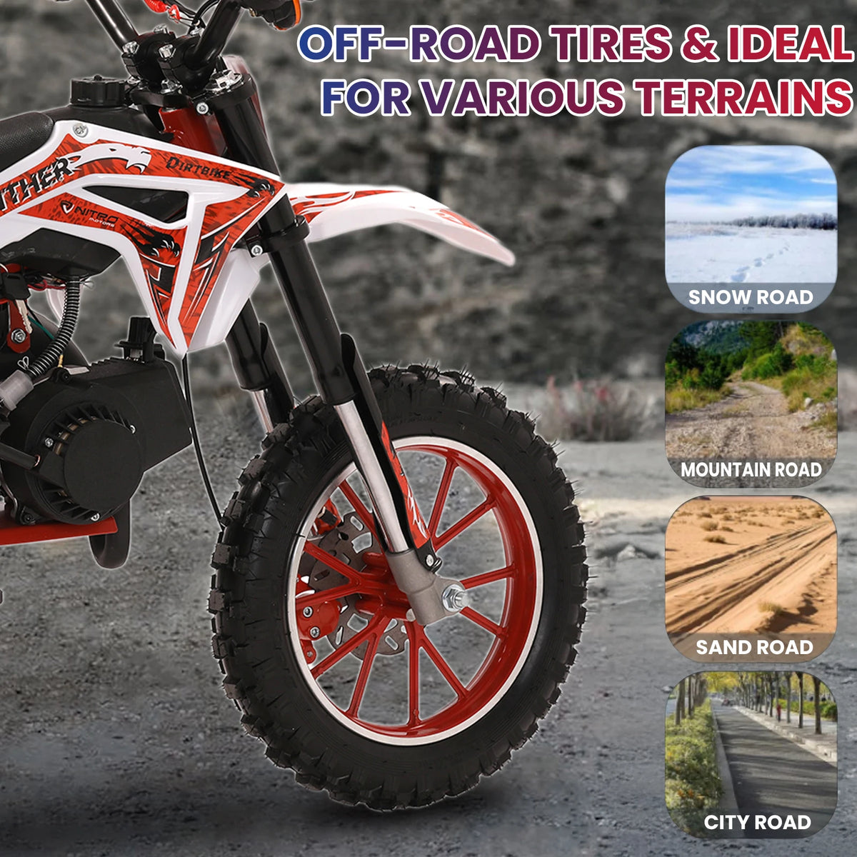 49cc Kids Gas Dirt Bike 2 Stroke Motocross Mini Motorcycle