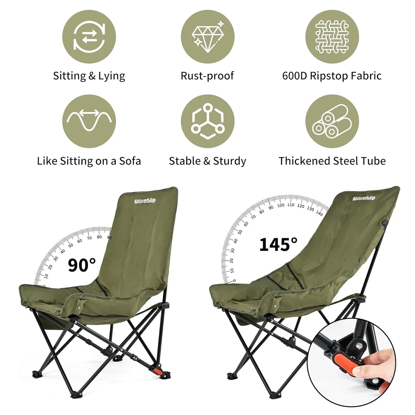 Naturehike High Back Moon Chair Foldable Outdoor Lounge