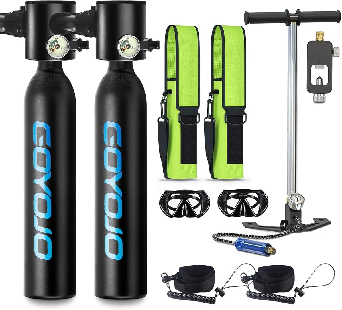 Goyojo Mini Reusable Scuba Diving Tank Cylinder Kit With Pump