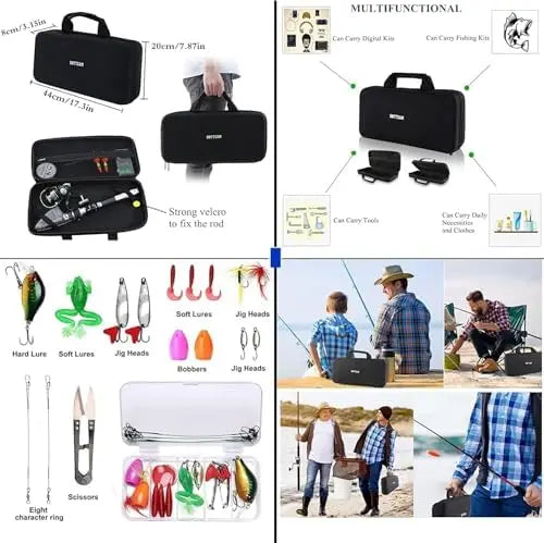 YTYIN Carbon Fiber Telescopic Spinning Fishing Rod Combo