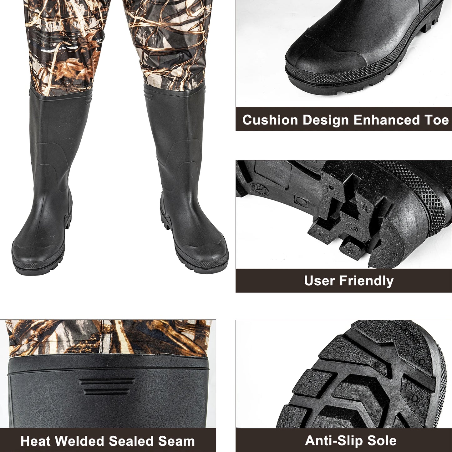 Night Cat Waterproof Fishing Chest Waders With Bootfoot Design