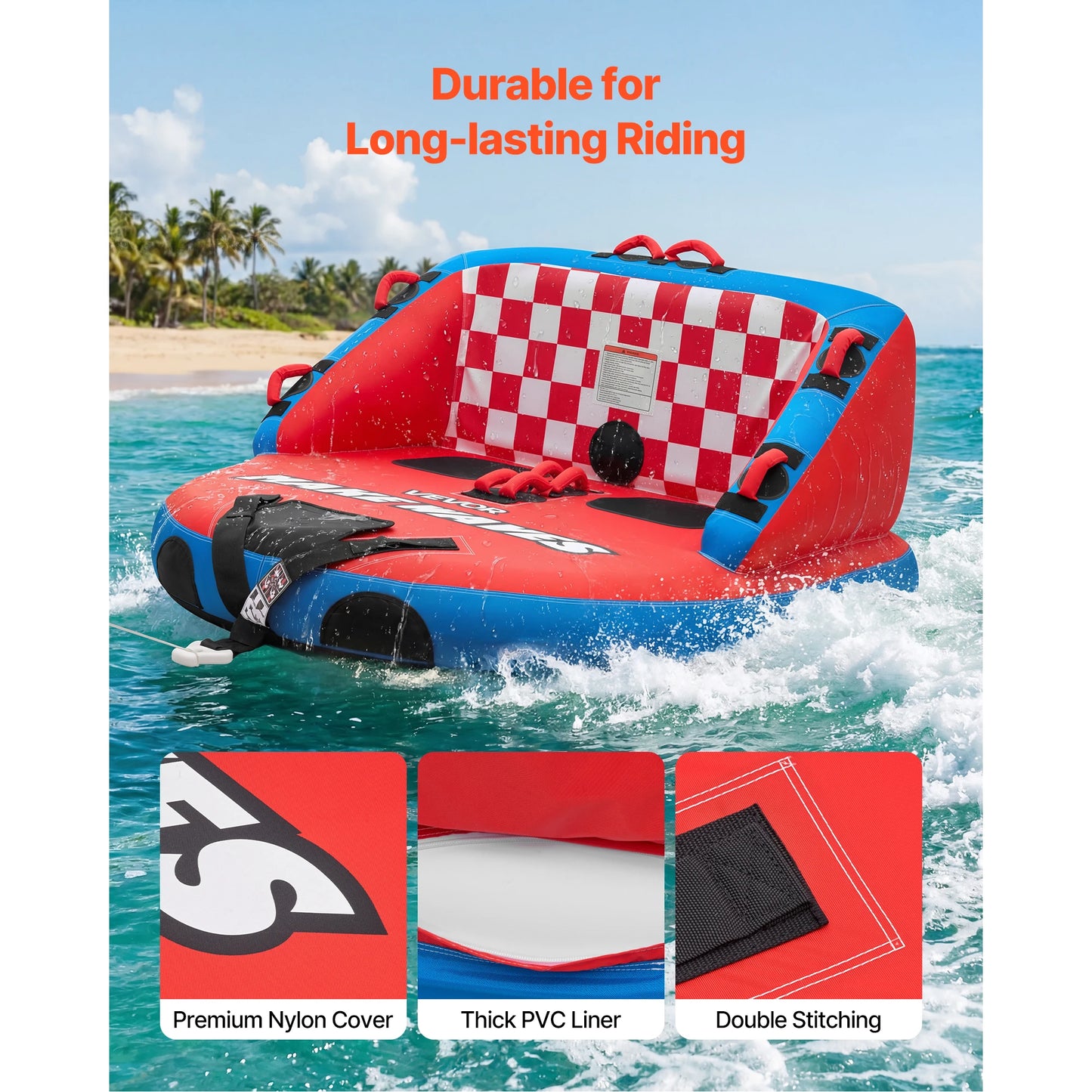 SucceBuy Towable Water Sports Tube Featuring Dual Tow Points
