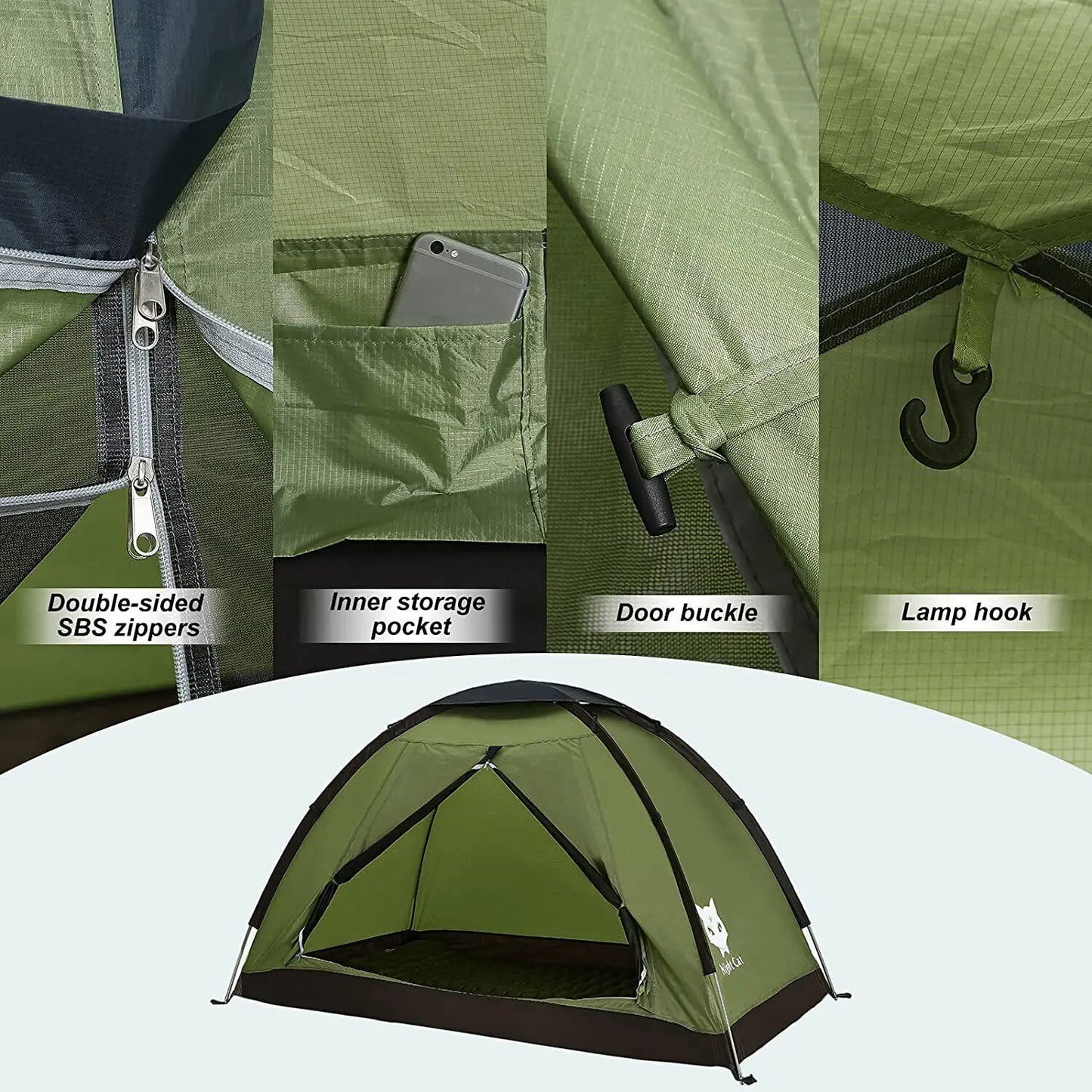 Night Cat Lightweight Waterproof Two Person Camping Tent
