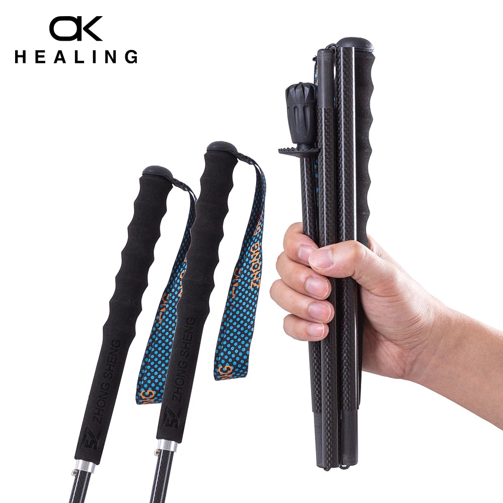 OKHEALING T800 Carbon Fiber Telescopic Hiking Trekking Pole