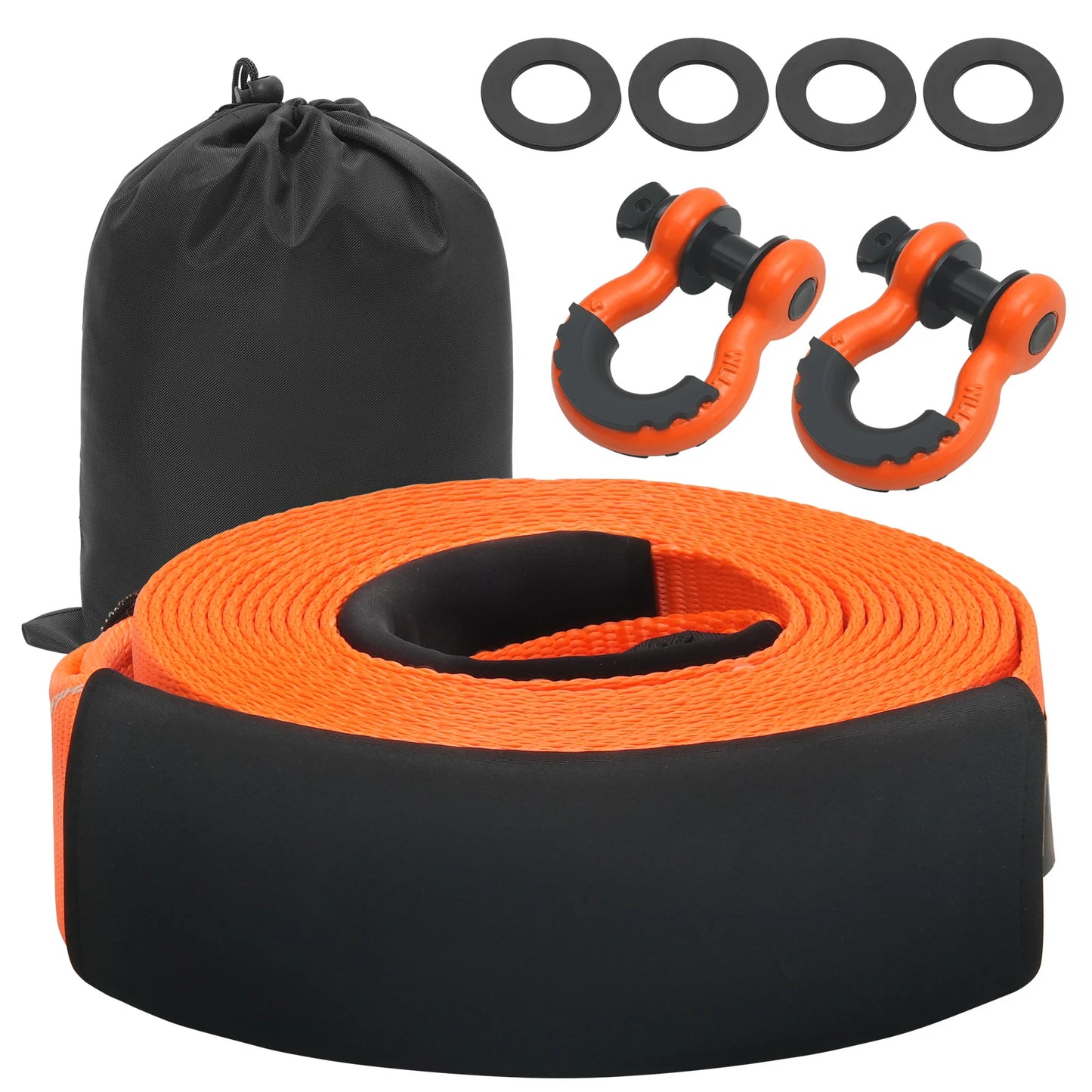 Heavy Duty Polyester Tow Strap Recovery Kit For Trucks And Jeeps
