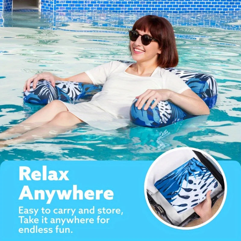 Joyfy Inflatable Pool Chair Leaf Floating Lounger For Adults