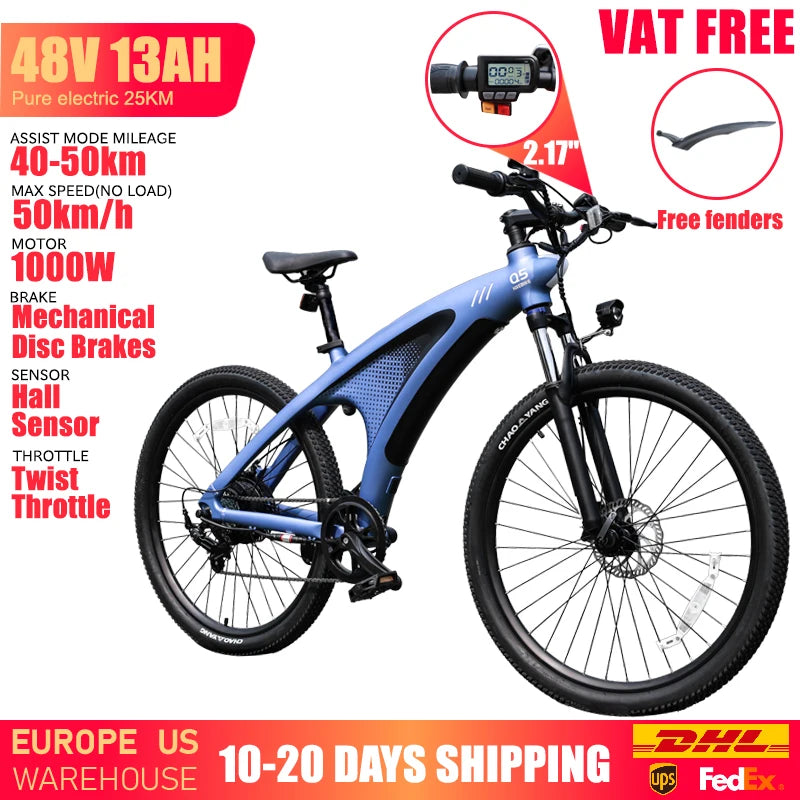 Huanci Q5 Aluminum Electric Bike 1000W 48V 13Ah Motor