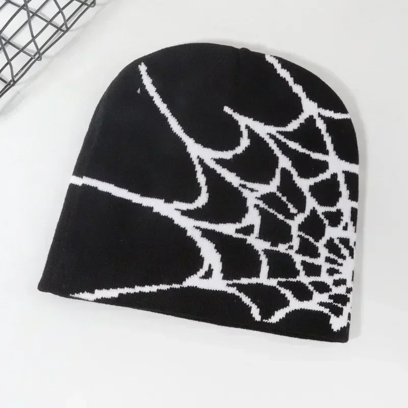 Spider Embroidered Knitted Winter Beanie Hat For Adults