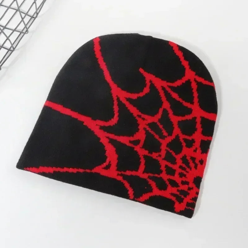 Spider Embroidered Knitted Winter Beanie Hat For Adults