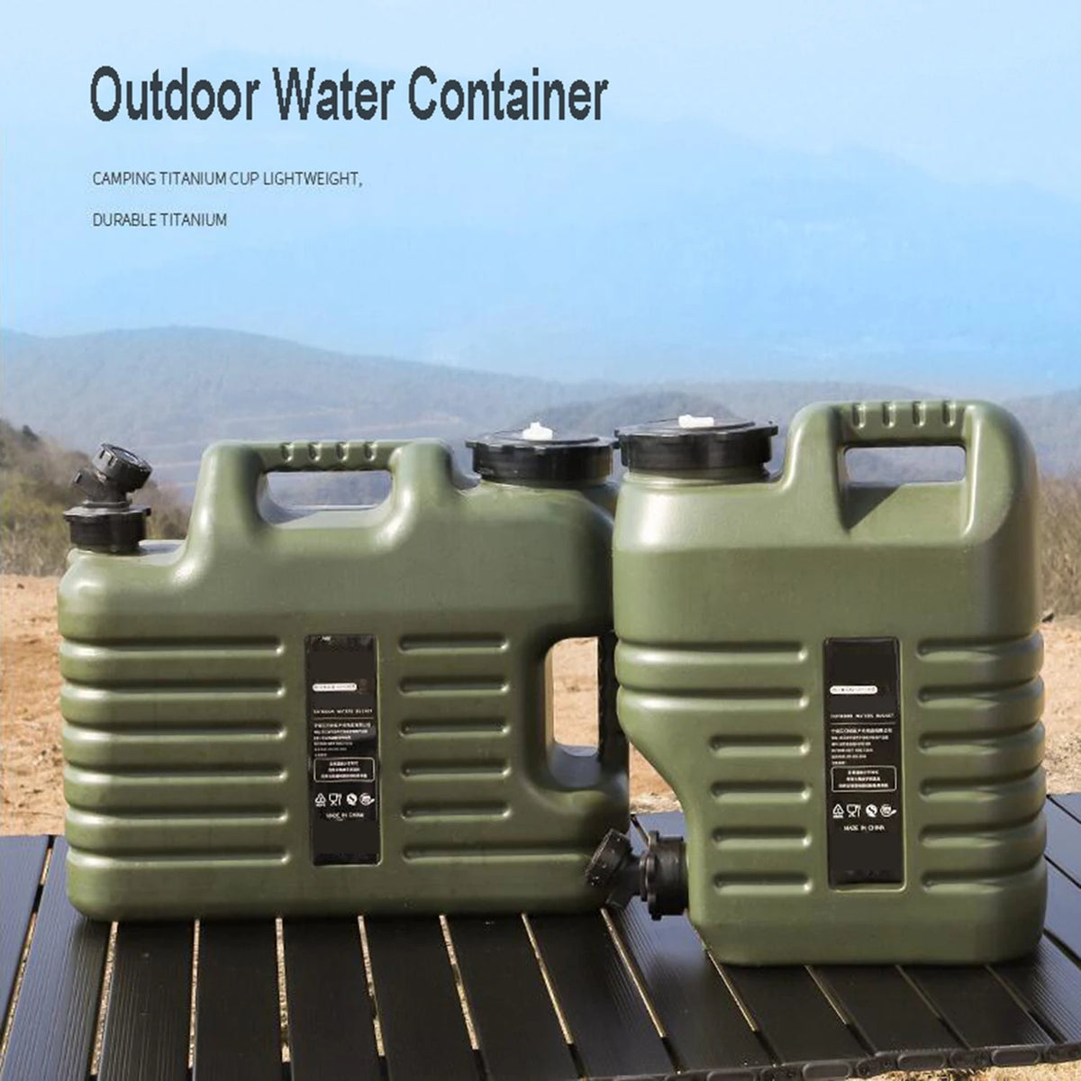 Foldable Portable Water Storage Tank With Spigot For Camping Hiking