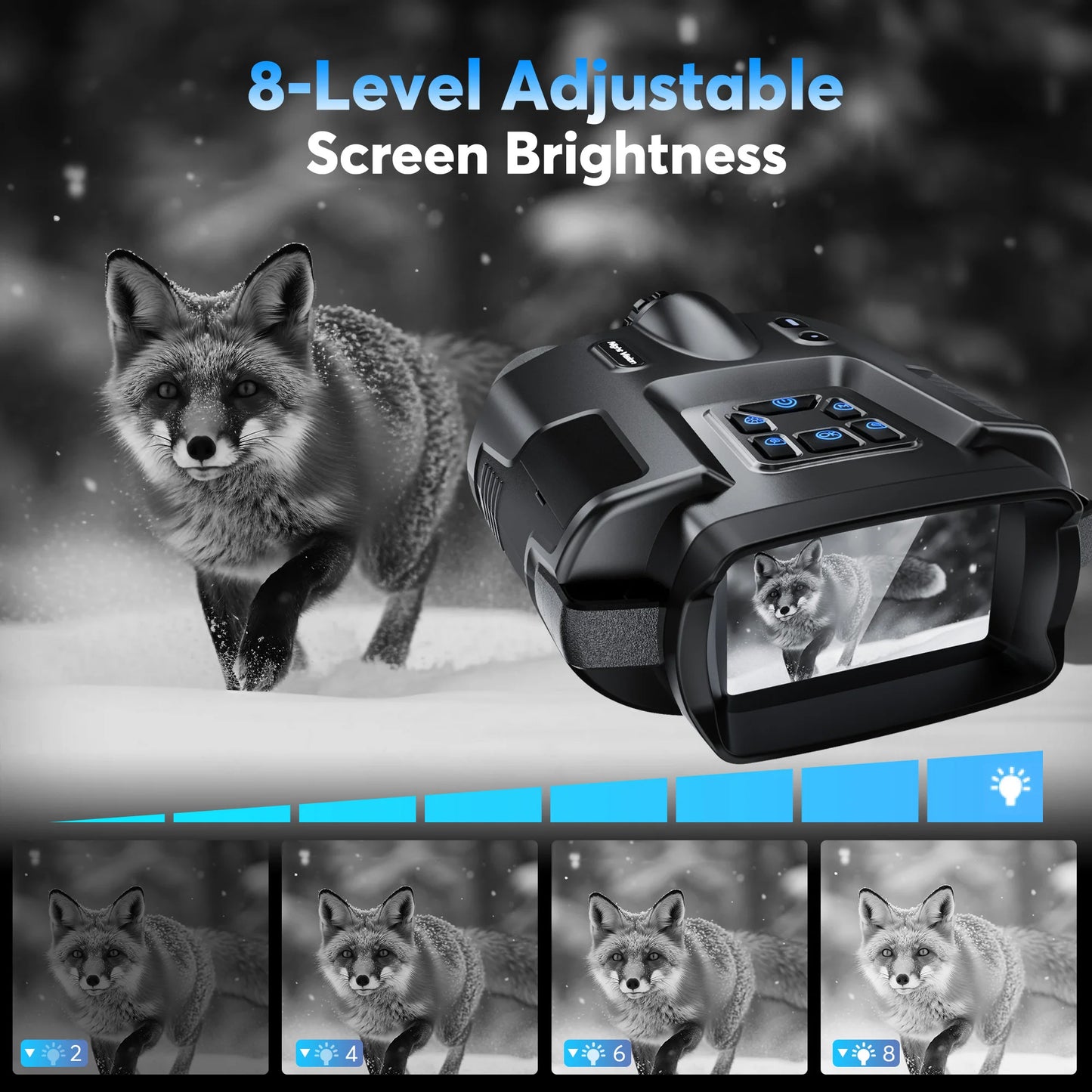 DIYIMIN 8X Night Vision Binoculars Infrared Rechargeable 600M