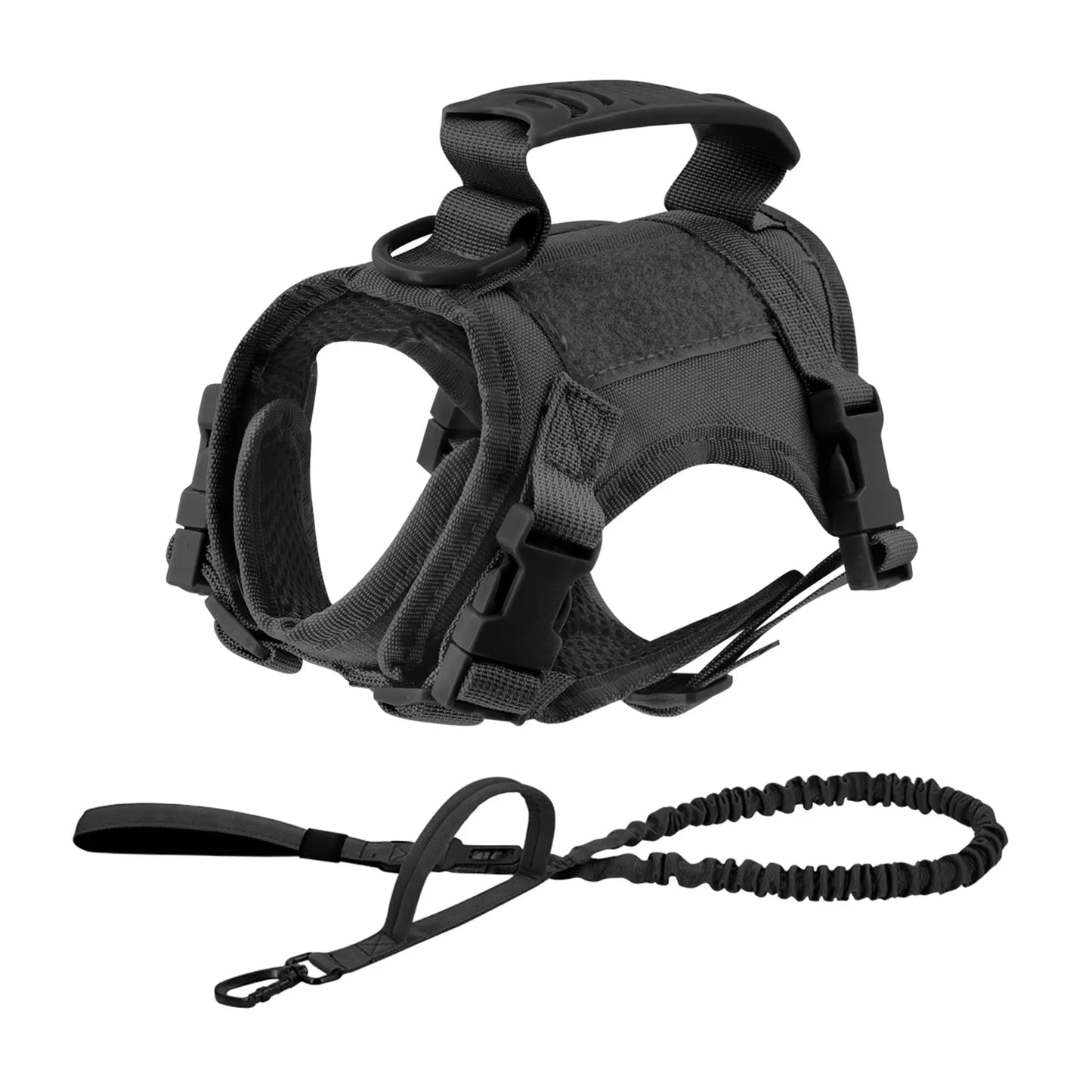 Adjustable Padded Tactical Pet Harness With Leash Set For Puppies