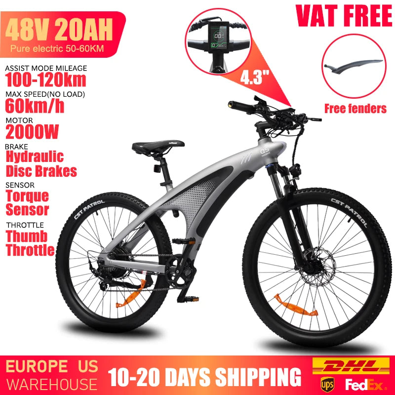 Huanci Q5 Aluminum Electric Bike 1000W 48V 13Ah Motor