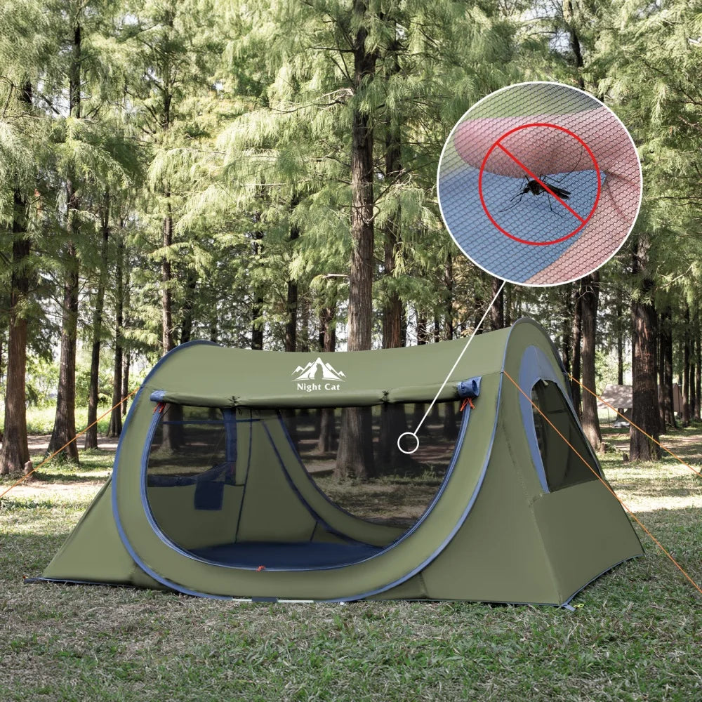 Night Cat Quick Automatic Waterproof Camping Tent With Mosquito Net