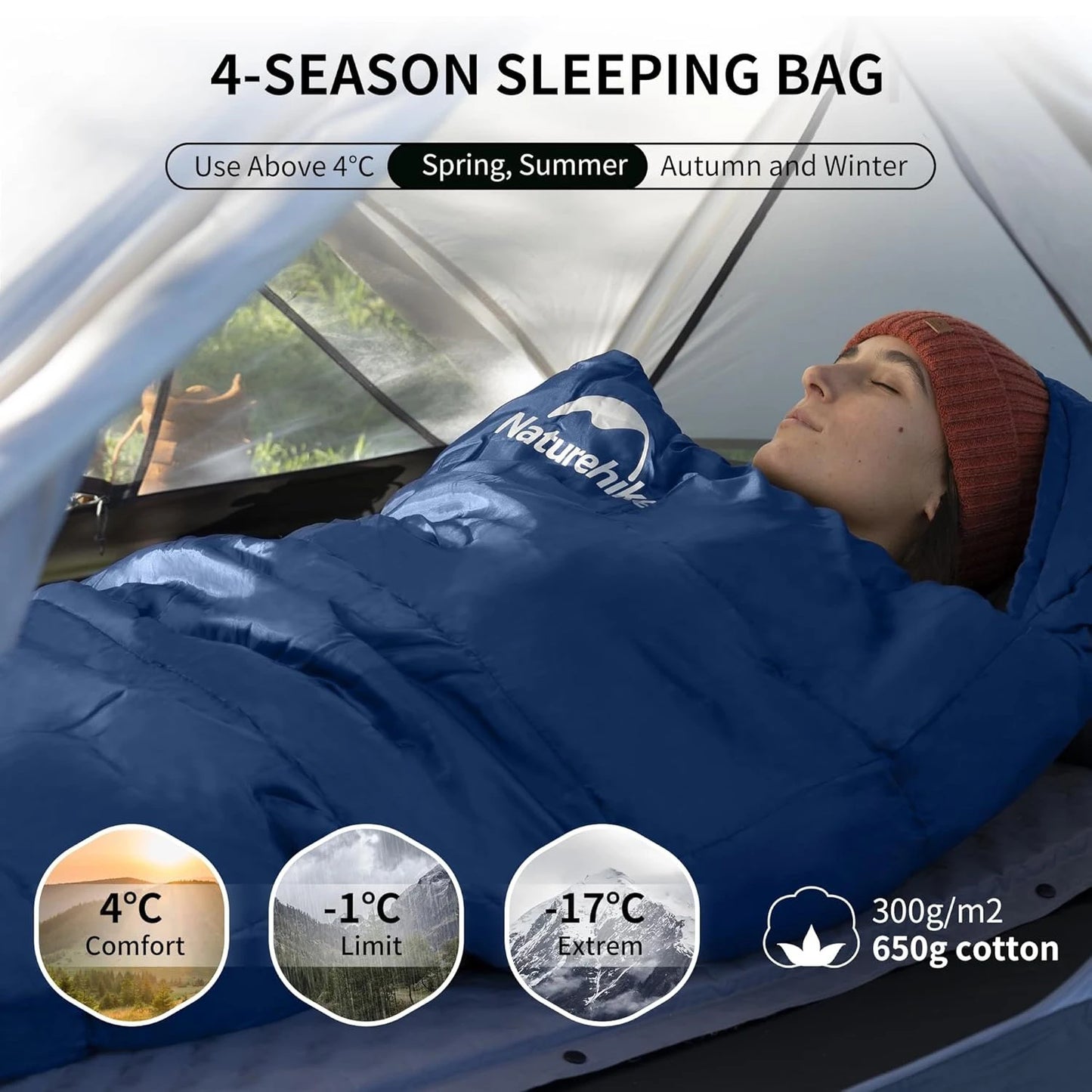 Naturehike Mummy Sleeping Bag For Adults Warm Winter Outdoor Camping
