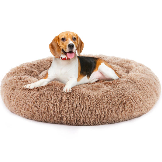 JHK Calming Plush Dog Bed With Washable Anti Slip Design