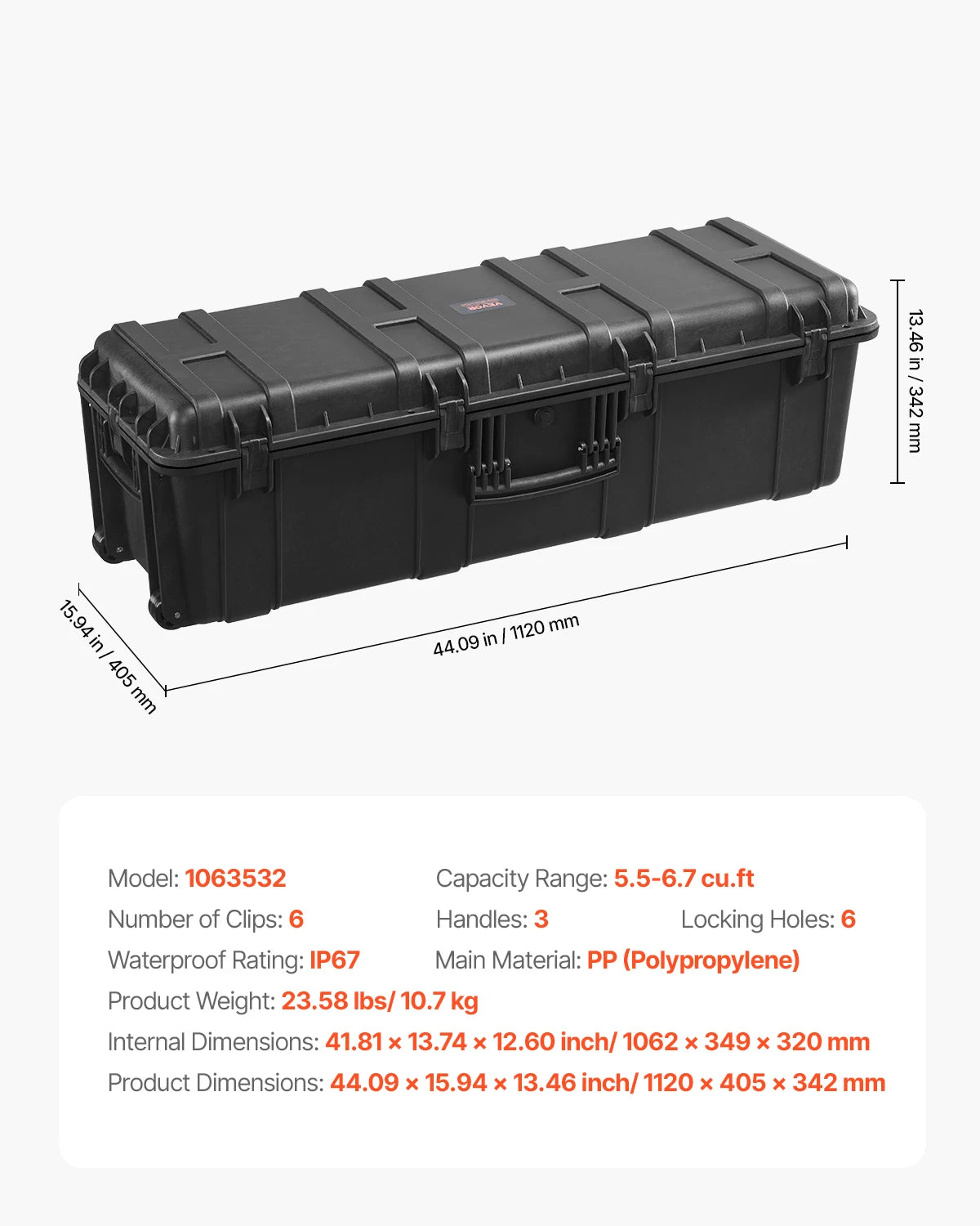 SucceBuy IP67 Waterproof Hard Case With Precut Foam And Handles