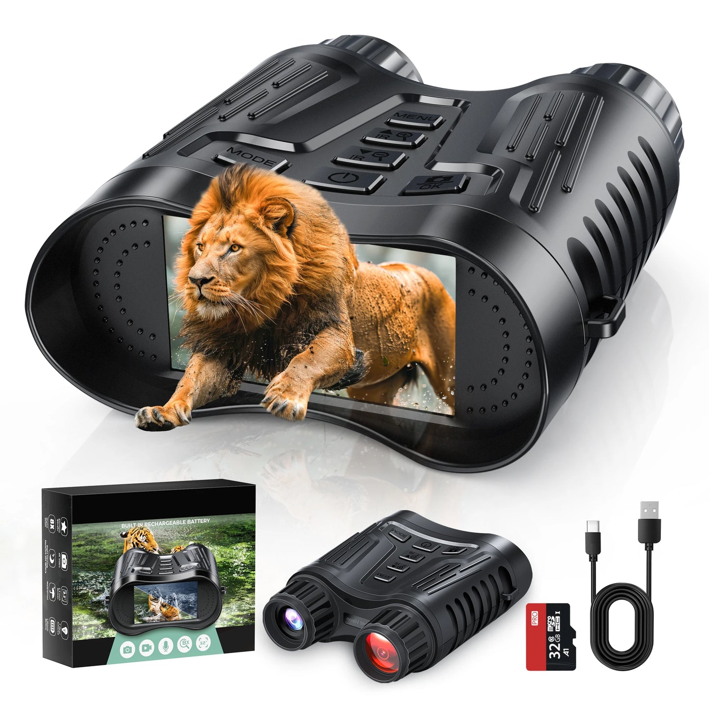 Letcmoi Rechargeable Night Vision Telescope With 8x Zoom And Camera
