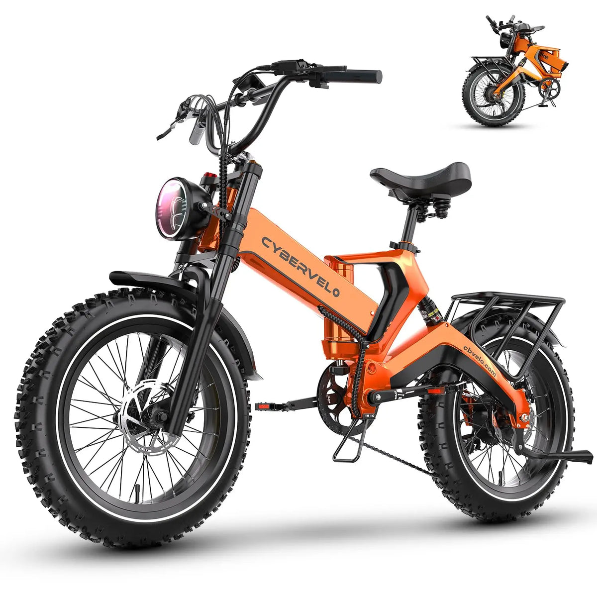 Cybervelo 2000W Foldable Fat Tire Electric Bike With 48V Battery
