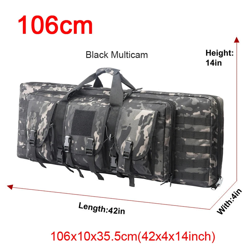 LQARMY Tactical Double Rifle Case Molle Hunting Airsoft Backpack
