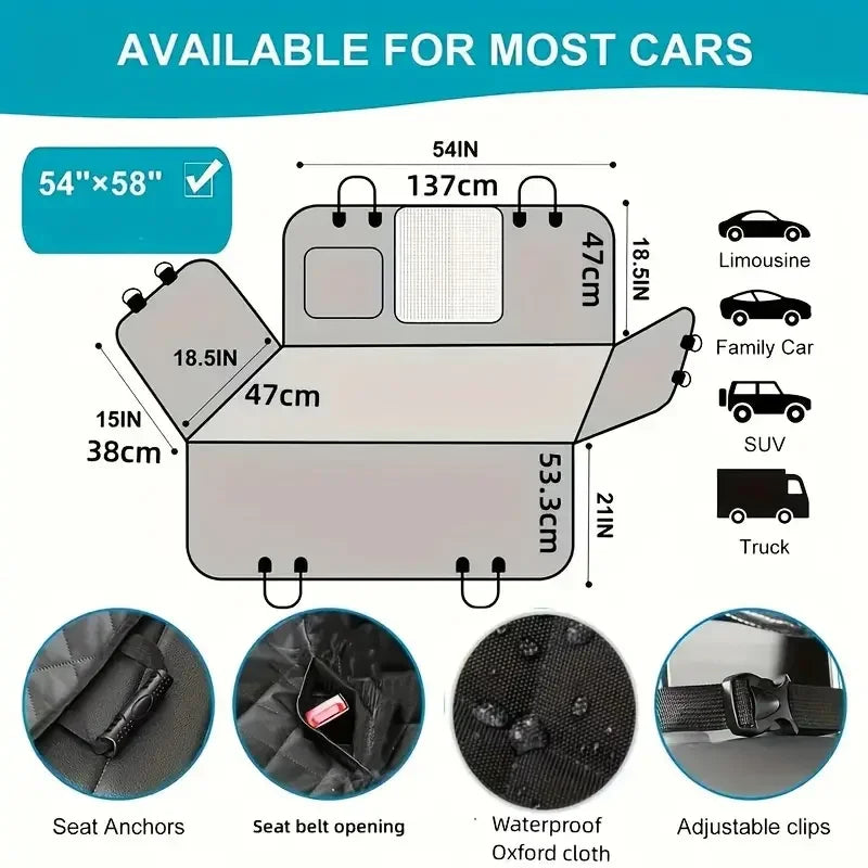 Waterproof Dog Car Seat Cover Featuring Durable Scratch Resistance